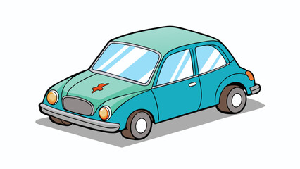 Poster - The car was unfortunately scratched and dented from a careless driver in the parking lot.. Cartoon Vector.