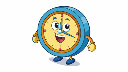 Poster - The clock on the wall is currently ticking loudly its hands steadily moving towards 6 oclock.. Cartoon Vector.