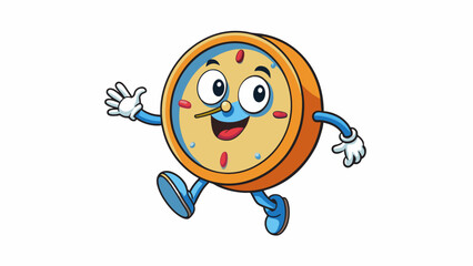 Sticker - The clock ticks silently on the wall its hands moving smoothly and effortlessly without a single audible click.. Cartoon Vector.