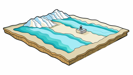 Poster - The Dead Sea is a unique natural wonder in Israel known for its high salt content and buoyant waters that allow visitors to float effortlessly on the. Cartoon Vector.