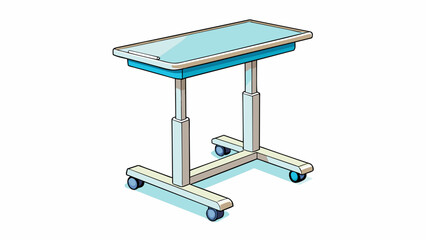 Poster - The desk was a compact and functional work station. It had a collapsible top that could be closed when not in use making it ideal for small spaces.. Cartoon Vector.