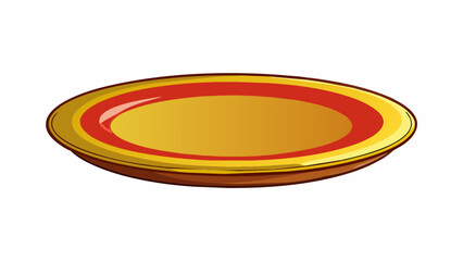 Aufkleber - The empty plate on the table holding no food or utensils.. Cartoon Vector.