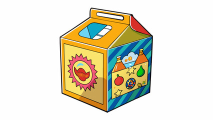 Fototapete - The external packaging of the product was made of sy cardboard and featured bold colorful graphics that caught the eye.. Cartoon Vector.