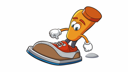 Poster - The feeling of stepping on a sharp unseen pebble inside a tightfitting shoe while on a long walk.. Cartoon Vector.