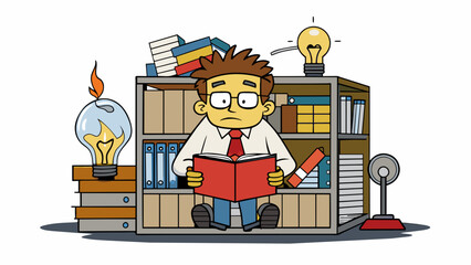 Poster - The fifth prisoners cell was filled with stacks of books and papers giving it an almost cluttered and chaotic feel. He was a bespectacled man with. Cartoon Vector.