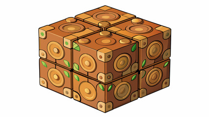 Fototapete - The final examination consisted of a wooden puzzle about 8 inches by 8 inches in size. The pieces were intricately carved and fit together perfectly. Cartoon Vector.