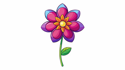 Poster - The flower was necessarily colorful and fragrant with delicate petals and a tall slender stem.. Cartoon Vector.