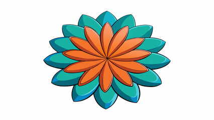 Poster - The flower petals unfolded slowly revealing a vibrant and delicate center as they reached towards the sun.. Cartoon Vector.