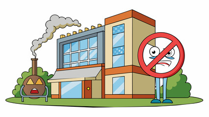 Fototapete - The hotel had a strict no smoking policy with no designated smoking areas on the property. The no smoking signs were prominently displayed throughout. Cartoon Vector.
