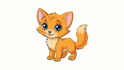 Poster - The kittens fur was soft and velvety inviting my fingers to stroke its warm cozy body.. Cartoon Vector.
