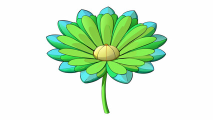 Poster - The middle section of a flower where the petals meet the stem and its vibrant color gradually fades to a soft green.. Cartoon Vector.