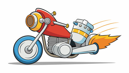 Aufkleber - The loud engine noise declared the arrival of the motorcycle as it sped down the road.. Cartoon Vector.