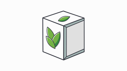 Fototapete - The mock packaging for a new skincare product was a simple minimalist design with a clean white background and a small leaf icon on the side. The. Cartoon Vector.
