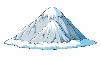 Fototapete - The mountaintop was shrouded in a deep blanket of snow the crisp air enveloping us as we ventured further up the trail. The white powder covered. Cartoon Vector.