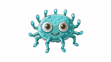 Poster - The mar is home to small round creatures that scurry along the ground on multiple legs their slimy iridescent skin glistening in the pale sunlight.. Cartoon Vector.