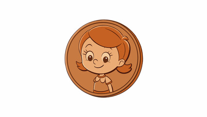 Poster - The old copper penny was worn and slightly tarnished but its value to the little girl was immeasurable it was her lucky charm passed down from her. Cartoon Vector.