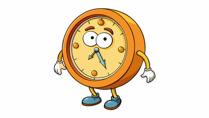 Aufkleber - The old clock on the wall hung motionless its hands frozen in time the only sound in the room being the occasional ticking that punctuated the. Cartoon Vector.