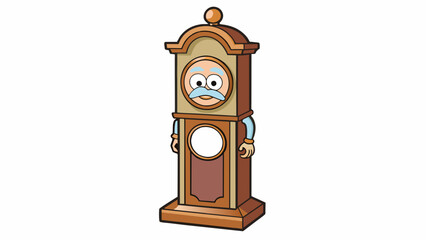 Aufkleber - The old grandfather clock ticked slowly marking the passing of each second with a heavy and deliberate chime. Its hands moved at a glacial pace as if. Cartoon Vector.