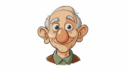 Aufkleber - The old mans nose was large and bulbous with deep creases and age spots covering its surface. The nostrils were wide and open giving it a worn and. Cartoon Vector.