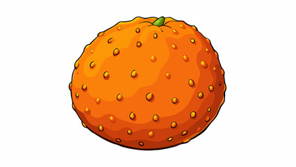 Poster - The outer layer of the fruit was rough and bumpy with a vibrant orange color and a sweet aroma emanating from it.. Cartoon Vector.