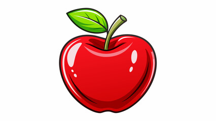 Fototapete - The perfect apple with a smooth and shiny red skin perfectly crisp and juicy when bitten and bursting with the sweetest flavor.. Cartoon Vector.