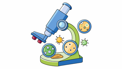 Poster - The powerful microscope revealed a hidden world of miniature creatures magnifying their intricate details and structures to a mindboggling extent. Its. Cartoon Vector.