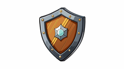 Leinwandbilder - The soldiers shield was made of strong metal and had intricate designs carved into it. It was a reliable defense against enemy weapons able to. Cartoon Vector.