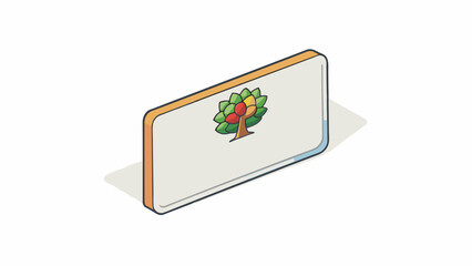 Leinwandbilder - The third paperwork is a small rectangular card similar to a business card. It is made of thick glossy paper and has a matte finish. The front has a. Cartoon Vector.