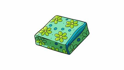 Poster - The third examination was of a piece of fabric approximately one square foot in size. The material was thick and soft with a subtle floral pattern. Cartoon Vector.