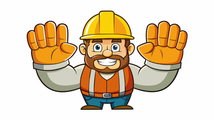 Fototapete - The tough calloused hands of a construction worker worn and strong from years of hard labor.. Cartoon Vector.