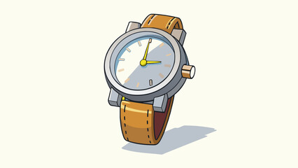 Fototapete - The watch on his wrist ticked with precise movements its silver face shining in the sunlight.. Cartoon Vector.