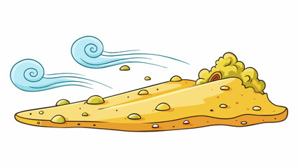 Aufkleber - The warm playful breeze blew sandy particles across the beach creating small waves in the sand.. Cartoon Vector.