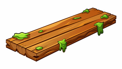 Poster - The wooden plank was rotten and splintered its weakened structure unable to support even the lightest weight.. Cartoon Vector.