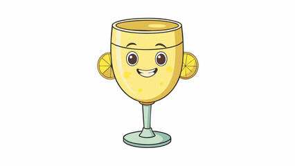 Poster - The wine had a pale yellow hue resembling the color of straw. It smelled of fresh citrus fruits with a refreshing acidity that tingled on the tongue.. Cartoon Vector.