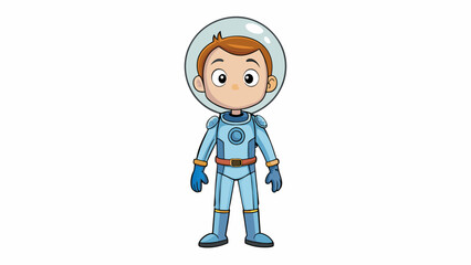 Aufkleber - The young boy stood in front of the class proudly declaring his intentions to become an astronaut when he grows up.. Cartoon Vector.