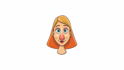 Leinwandbilder - The womans nose was and upturned resembling a tiny ski jump. It had softly curved edges and a small delicate tip.. Cartoon Vector.