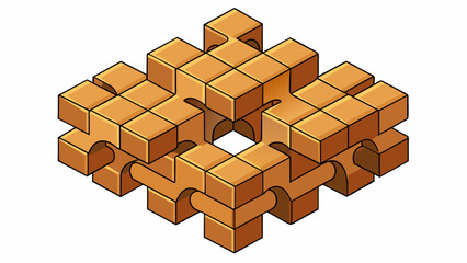 Poster - Thirteen is a wooden puzzle made up of thirteen small interlocking pieces. Each piece is a different shape and color but when put together in the. Cartoon Vector.