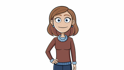 Poster - With a single graceful motion Eve pulled her favorite knit sweater over her head revealing her slender frame adorned with dainty silver bangles that. Cartoon Vector.