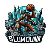 Slum dunk baasketball retro sticker design 
