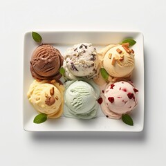 Poster - assorted ice creams in a dish