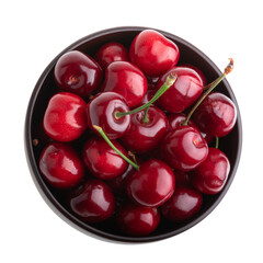 Wall Mural - Cherries isolated on white background top view without shadow with clipping path