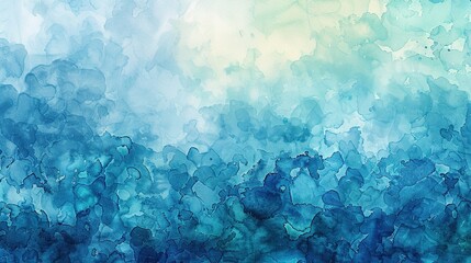 Wall Mural - watercolor background with rich, deep blues and greens blending together