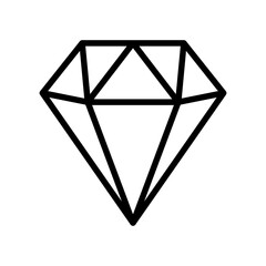 Diamond line icon. Gems icon. Diamond and gems icon isolated on white background. Transparent background, minimalist symbol. Vector images