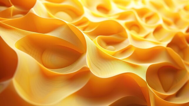 yellow 3D background with dynamic, fractal-like shapes creating depth