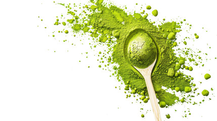 Green matcha powder spoon 