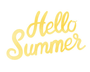 Hello Summer watercolor lettering. Summer Time logo Templates. Isolated Typographic Design Label. Summer Holidays lettering for invitation, greeting card, prints and posters. Vector illustration