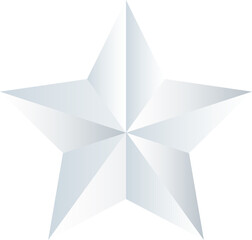 3d silver white star