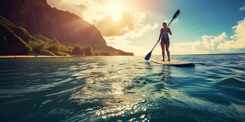 Wall Mural - surfer in the sea