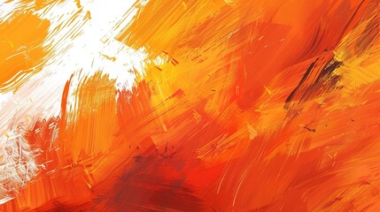 Wall Mural - orange background with abstract brush strokes in various orange hues