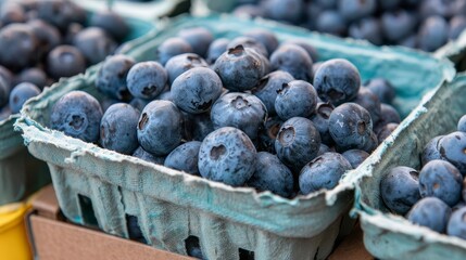 Wall Mural - fresh ripe blueberries closeup from local market food photography